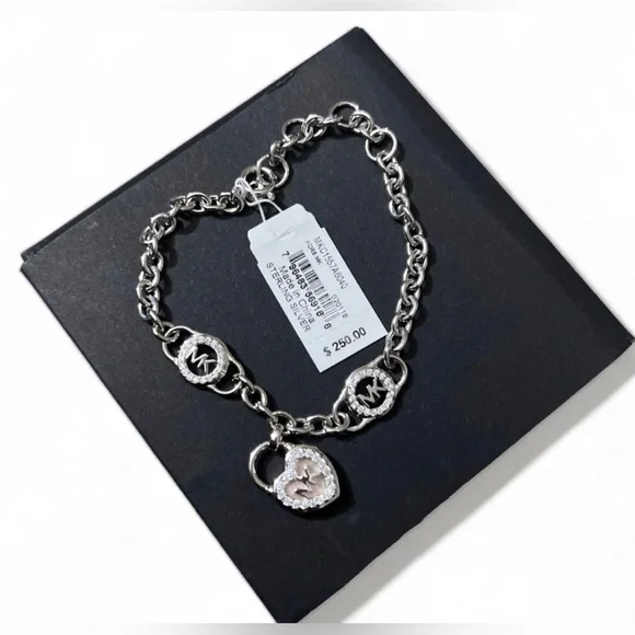 (Michael Kors Women's Stainless SteelChain Bracelet with Crystal Accents